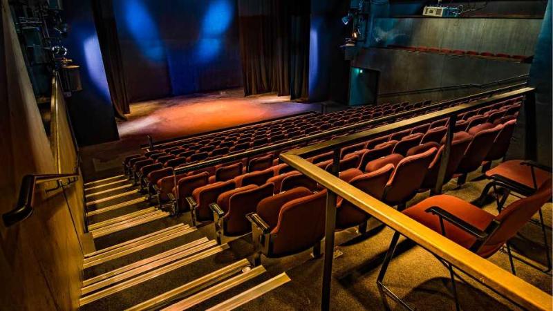 tiered seating leading up to a stage